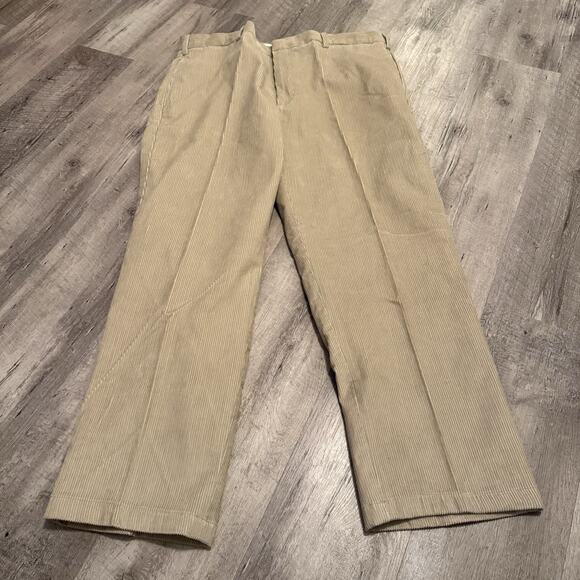 Nautica Wide Wale Corduroy Pants Mens Sz 40x30 Tan Straight Leg 100% Cotton - Picture 1 of 7